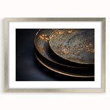 Textured abstract art print in silver and gray tones on a framed canvas, ideal for modern bedroom decor.