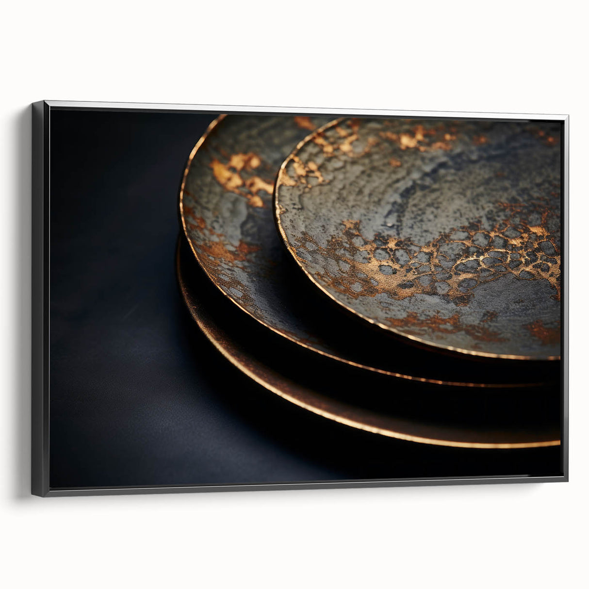 Framed canvas featuring a black and white vintage landscape painting, suitable for bedroom decor.