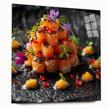 Large abstract wall art on acrylic glass, featuring swirls in muted earth tones, ideal for bedroom or dining room decor.