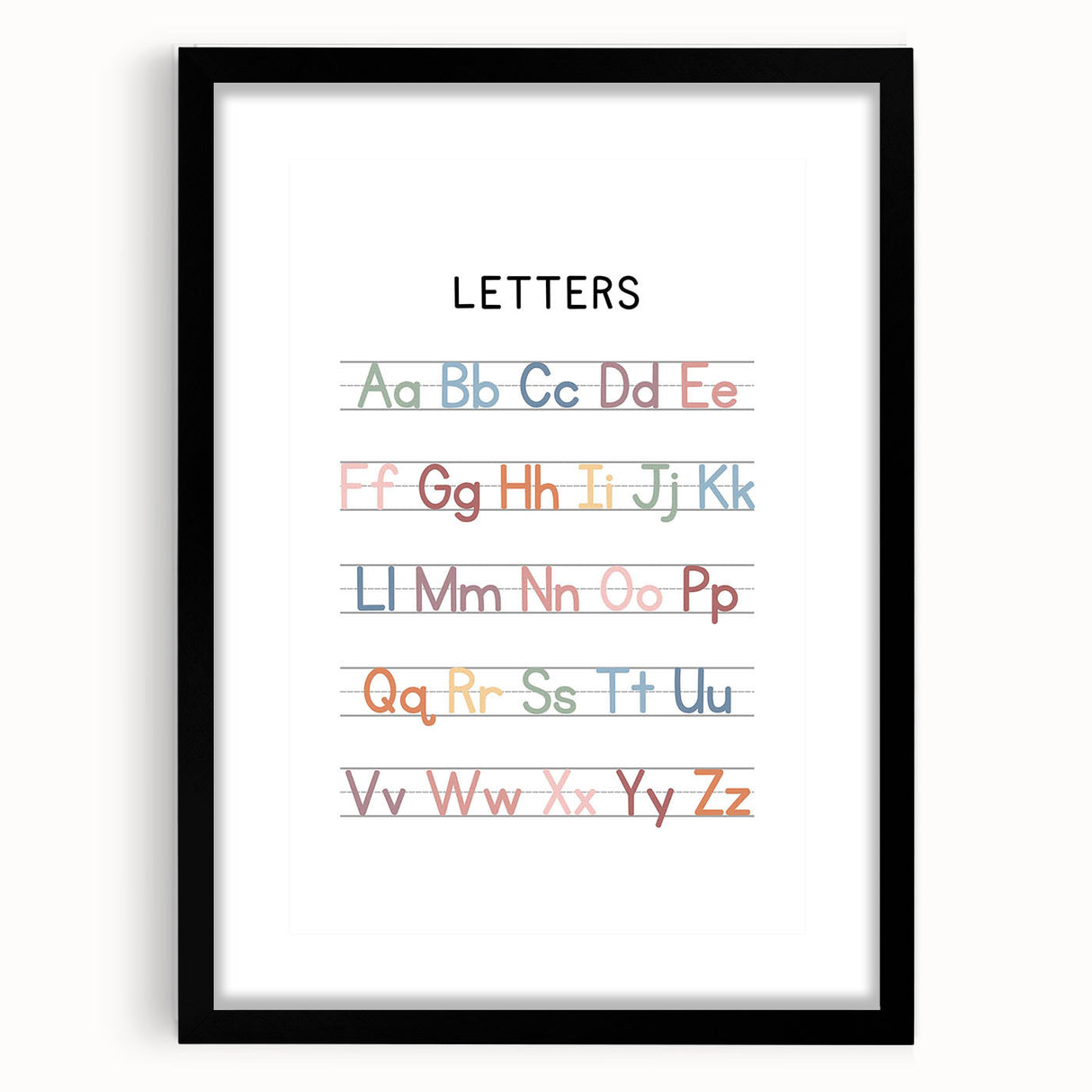 Alphabet Typography Art Print – Colorful ABC Wall Art for Kids