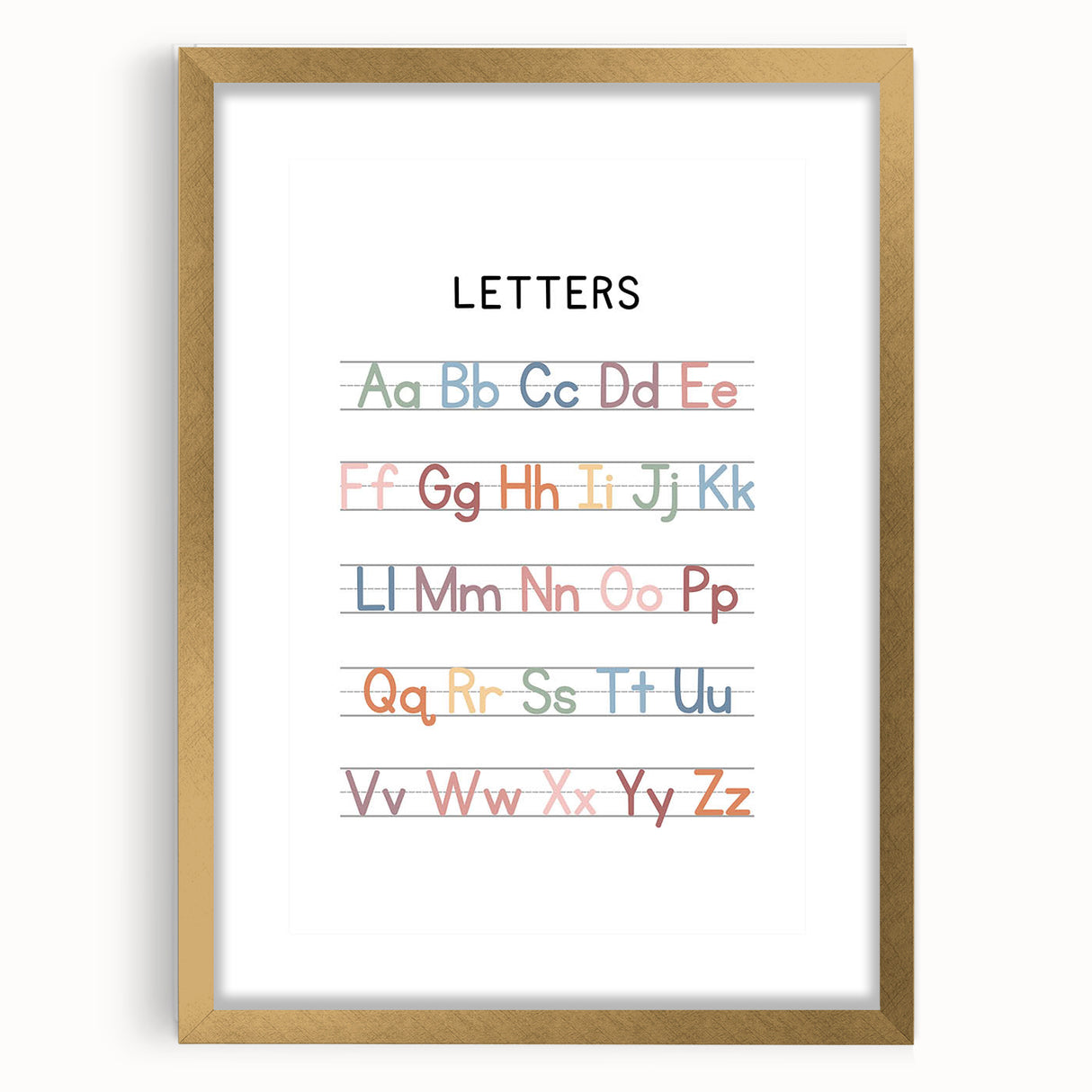 Alphabet Typography Art Print – Colorful ABC Wall Art for Kids