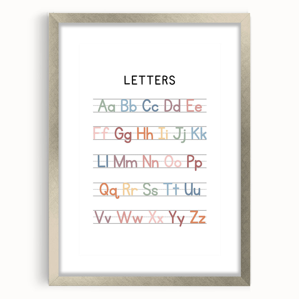 Alphabet Typography Art Print – Colorful ABC Wall Art for Kids