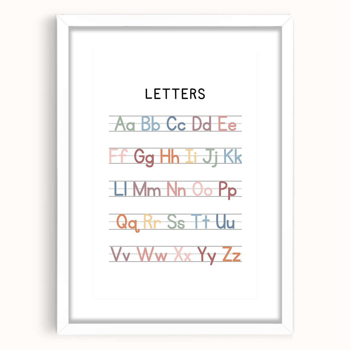 Alphabet Typography Art Print – Colorful ABC Wall Art for Kids