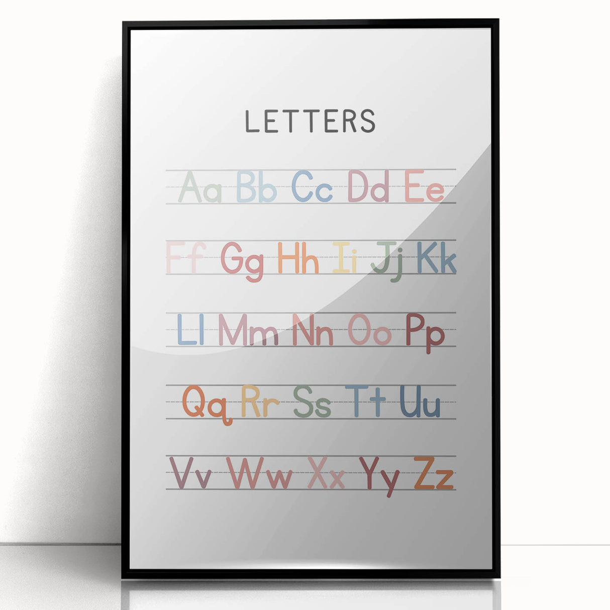 Alphabet Typography Art Print – Colorful ABC Wall Art for Kids