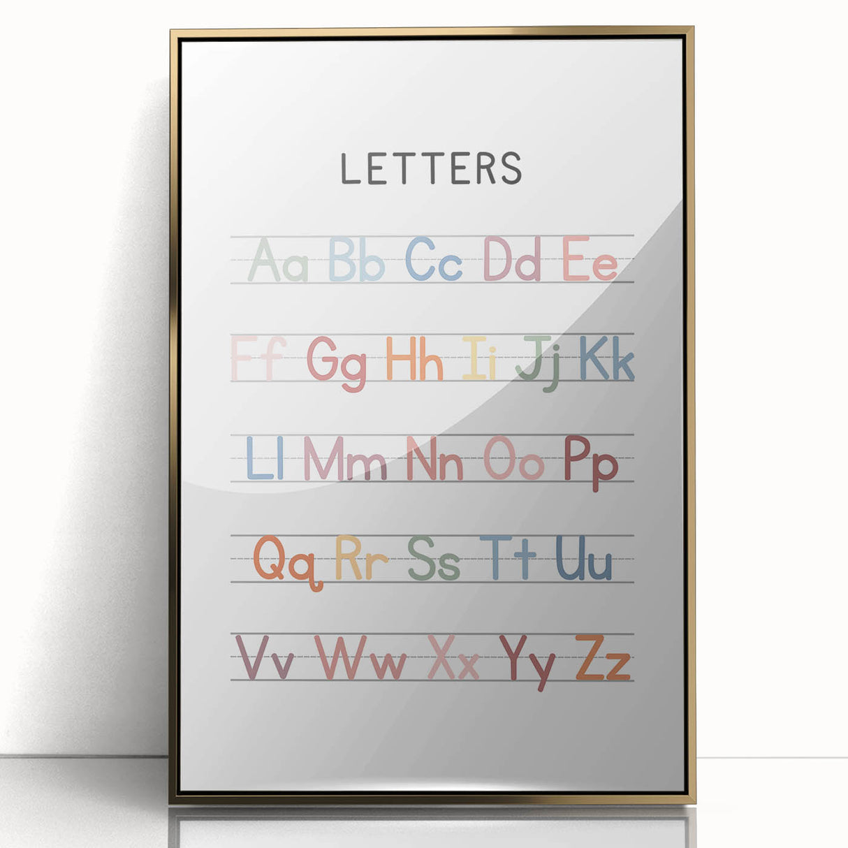 Alphabet Typography Art Print – Colorful ABC Wall Art for Kids