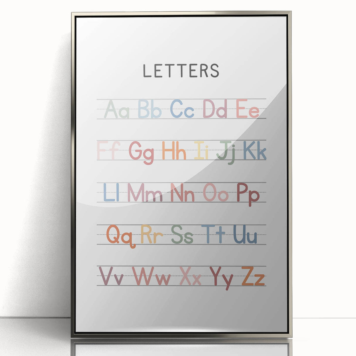 Alphabet Typography Art Print – Colorful ABC Wall Art for Kids