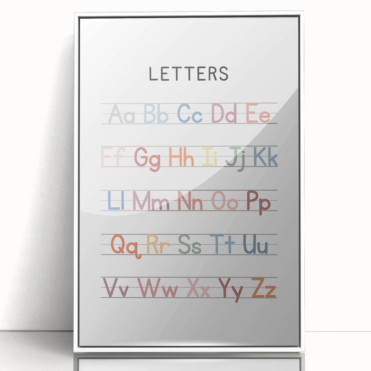 Alphabet Typography Art Print – Colorful ABC Wall Art for Kids