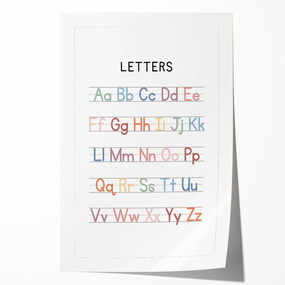 Alphabet Typography Art Print – Colorful ABC Wall Art for Kids