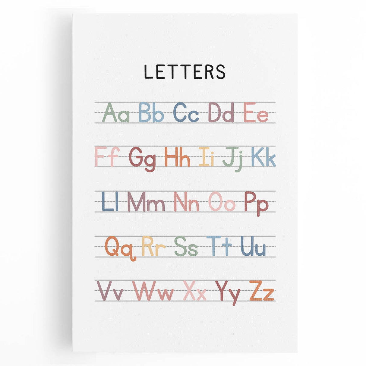 Alphabet Typography Art Print – Colorful ABC Wall Art for Kids