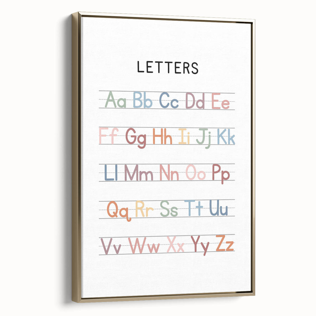 Alphabet Typography Art Print – Colorful ABC Wall Art for Kids