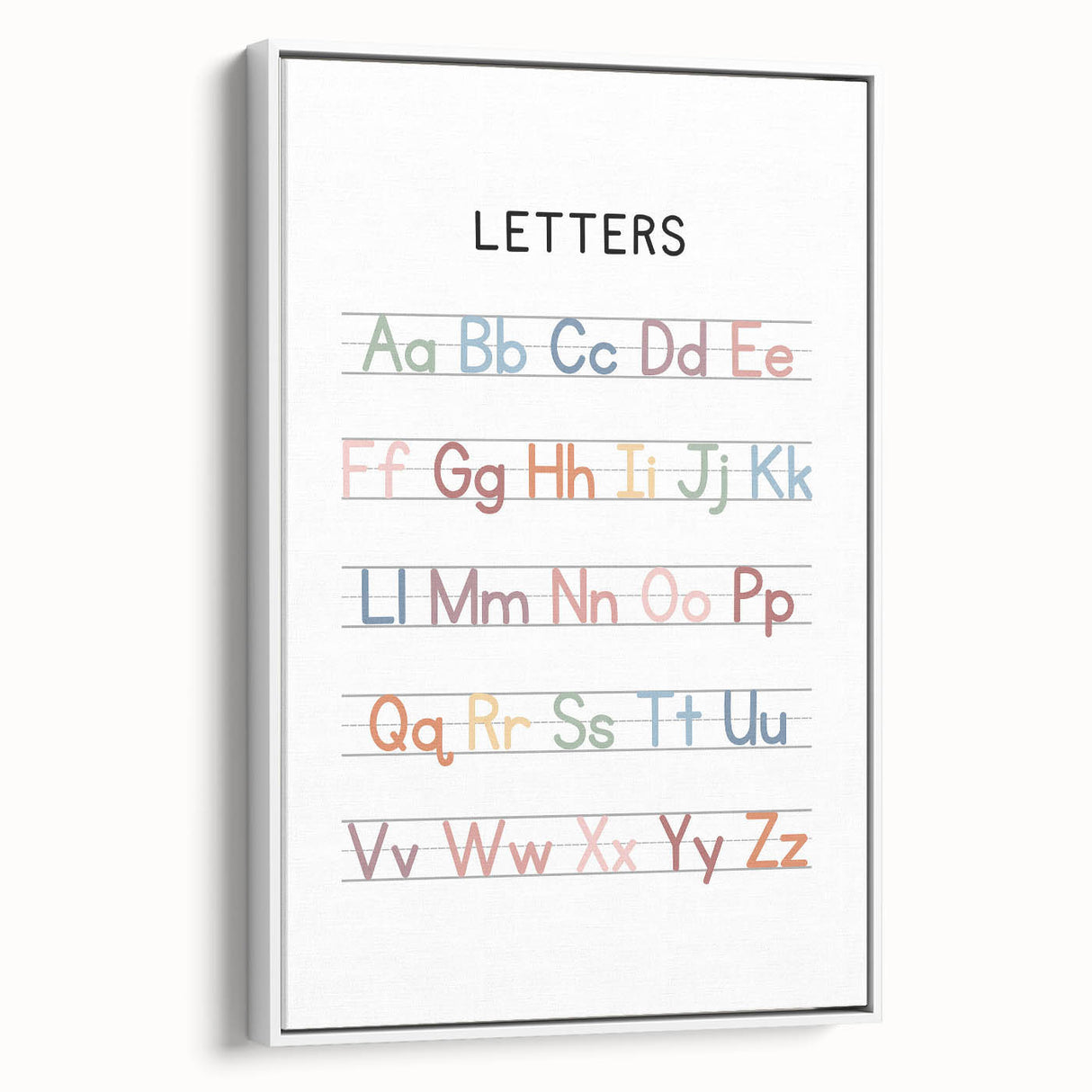Alphabet Typography Art Print – Colorful ABC Wall Art for Kids