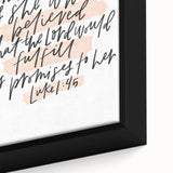 Inspirational Typography Art - Luke 1:45 "Blessed" Canvas Print