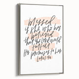Inspirational Typography Art - Luke 1:45 "Blessed" Canvas Print