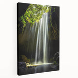 Stretched canvas artwork depicting a stunning landscape with caves, showcasing vibrant colors and intricate details, perfect for home decor or art enthusiasts.