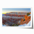 Stunning landscape print showcasing majestic cliffs and vibrant natural scenery, rolled for easy transport, perfect for home decor enthusiasts.