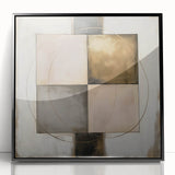 Elegant Abstract Bedroom Wall Art - Gold and Beige Canvas Print