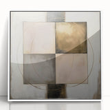 Elegant Abstract Bedroom Wall Art - Gold and Beige Canvas Print