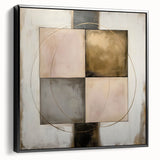 Elegant Abstract Bedroom Wall Art - Gold and Beige Canvas Print