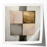 Elegant Abstract Bedroom Wall Art - Gold and Beige Canvas Print