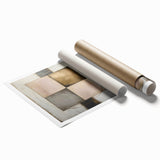 Elegant Abstract Bedroom Wall Art - Gold and Beige Canvas Print