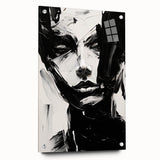 Acrylic Dining Room Artwork - Black & White Expressive Portrait