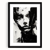 Acrylic Dining Room Artwork - Black & White Expressive Portrait