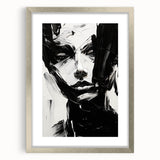 Acrylic Dining Room Artwork - Black & White Expressive Portrait