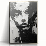Acrylic Dining Room Artwork - Black & White Expressive Portrait