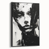 Acrylic Dining Room Artwork - Black & White Expressive Portrait