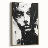 Acrylic Dining Room Artwork - Black & White Expressive Portrait
