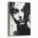 Acrylic Dining Room Artwork - Black & White Expressive Portrait