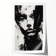Acrylic Dining Room Artwork - Black & White Expressive Portrait