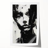 Acrylic Dining Room Artwork - Black & White Expressive Portrait