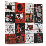 Bold Abstract Living Room Wall Art – Red, Black & White Canvas