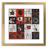 Bold Abstract Living Room Wall Art – Red, Black & White Canvas