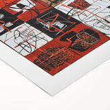 Bold Abstract Living Room Wall Art – Red, Black & White Canvas