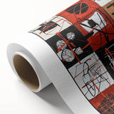 Bold Abstract Living Room Wall Art – Red, Black & White Canvas