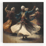 Abstract figurative wall art on stretched canvas showcasing vibrant colors and dynamic shapes, perfect for modern home decor and artistic expression. Ideal for adding a contemporary touch to any living space or gallery wall.