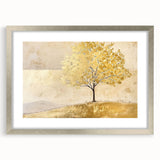 Abstract landscape wall art framed with silver matting, showcasing vibrant colors and modern design, perfect for contemporary home decor enhancement.