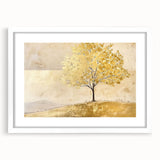 Abstract landscape wall art framed with a white mat, showcasing vibrant colors and fluid shapes, perfect for modern home decor and artistic expression. This piece adds a contemporary touch to any interior space, enhancing visual appeal and ambiance.