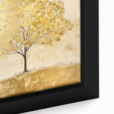 Abstract landscape wall art featuring vibrant colors and textured brush strokes, elegantly framed for a modern aesthetic, ideal for home decor or office spaces.