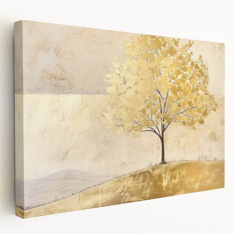 Abstract landscape wall art on stretched canvas showcasing vibrant colors and dynamic shapes, perfect for modern decor. Side view highlights the canvas's depth and texture, ideal for enhancing any room's aesthetic.