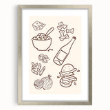 Textured abstract art print in silver frame, featuring swirling gray and white patterns, ideal for bedroom wall decor.