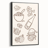 Black and white vintage poster art of a landscape, framed canvas, ideal for bedroom wall decor.