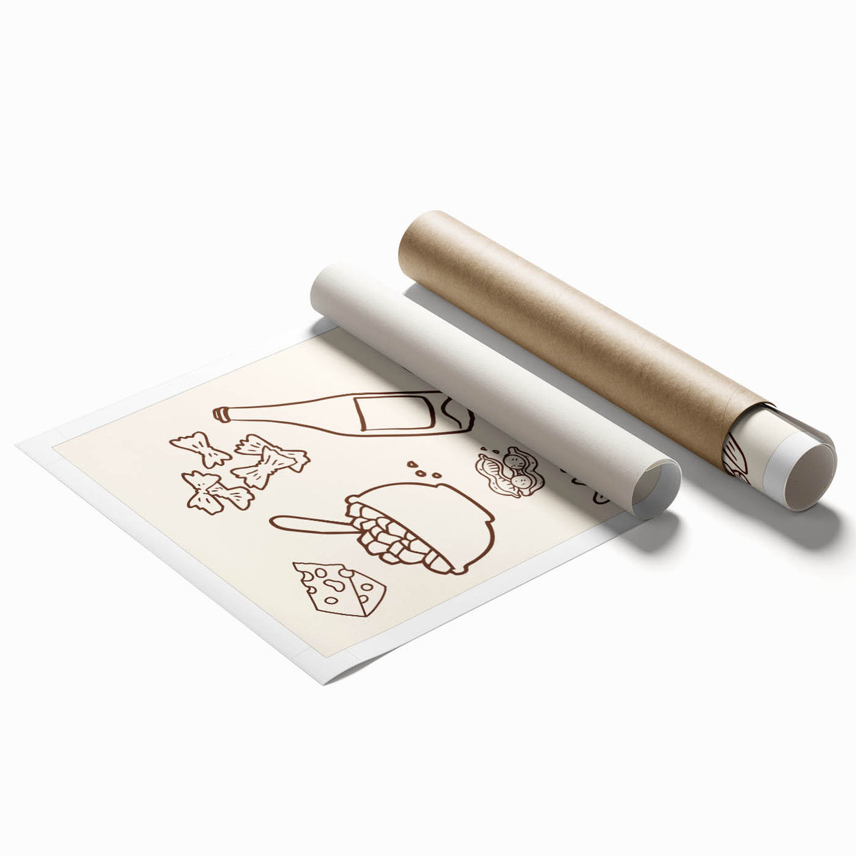 Extra large rolled print featuring a floral art design in muted earth tones, ideal for classy bathroom wall art.