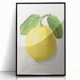 Large abstract wall art featuring assorted fruits in bold colors on black acrylic, framed, ideal for modern kitchen decor.