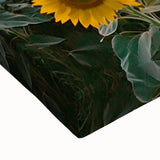 Close-up of a stretched canvas artwork depicting a vibrant countryside landscape with rolling hills, lush greenery, and a serene sky, ideal for home decor.