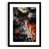 Extra large abstract art print featuring textured swirls in vibrant colors on a framed canvas, ideal for living room decor.