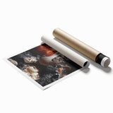 Extra large rolled print featuring close-up floral elements in soft pastel shades, ideal for classy bathroom wall art.