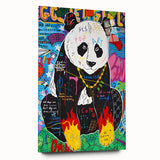 Vibrant Pop Art Wall Art – Colorful Fire Panda Canvas